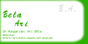 bela ari business card